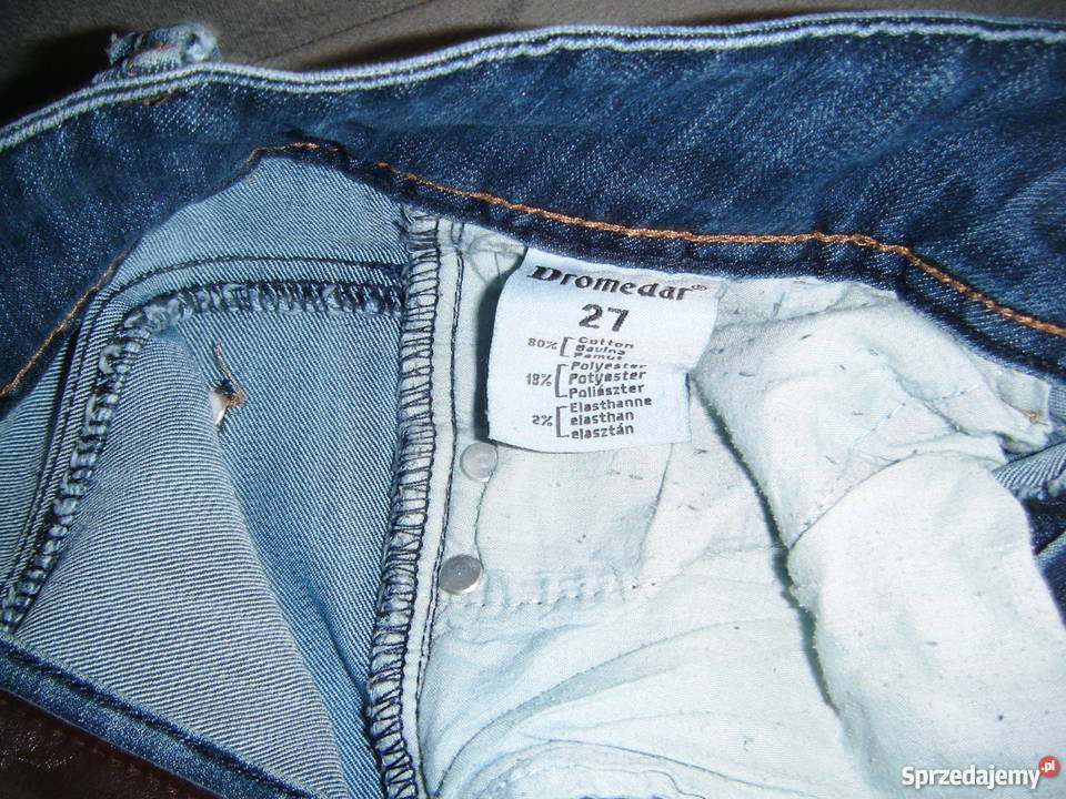 spodnie dromedar dżins rozmiar 27 biodrówki 2x36 Długie Łapy