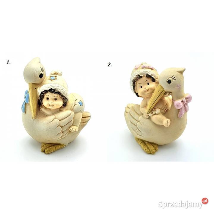 Upominek na Chrzest narodziny dziecka bocian