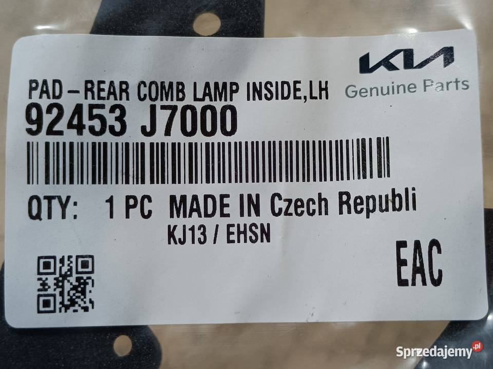 KIA CEED III KOMBI USZCZELKA LAMPY LEWY TYŁ Pleszew