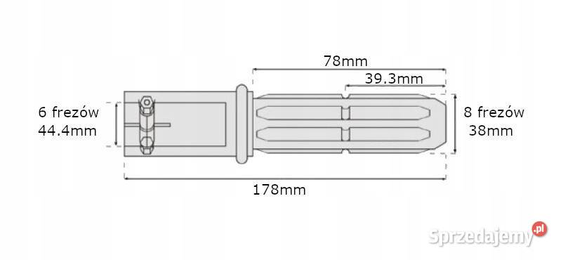 Adapter wałka WOM 6 frezów 444mm 8 frezów 38mm Kamionna