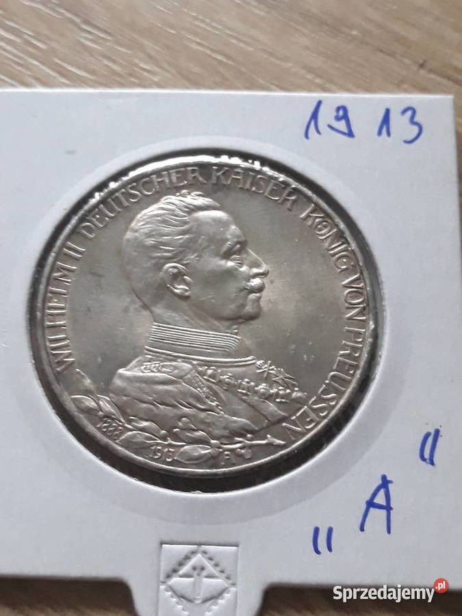3 Marki Wilhelm II Prusy 1913 r men Aokoło wielkopolskie