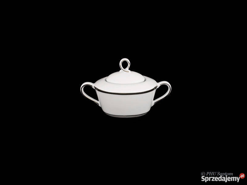 Serwis herbaciany Juno porcelana Wałbrzych ZŁOTY biały