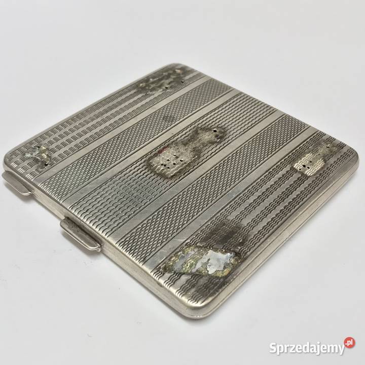 Srebrna PAPIEROŚNICA SREBRO 830 122g lata 30 XX Pozostałe Warszawa