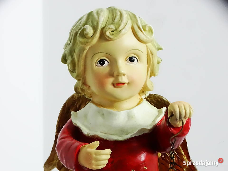 Figurka świąteczna Anioł z latarenką i sarenką Biłgoraj