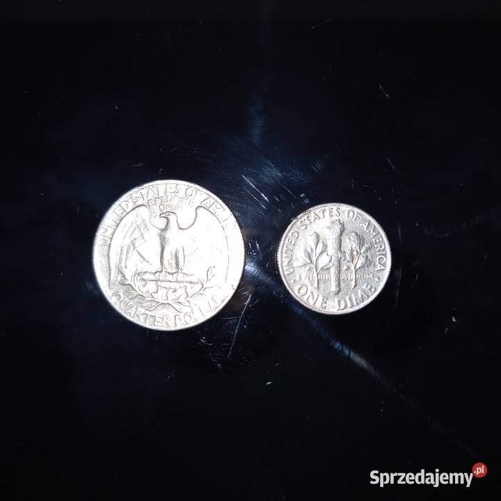 USA Quarter dollar 1967 one dime 1980 USA lubelskie