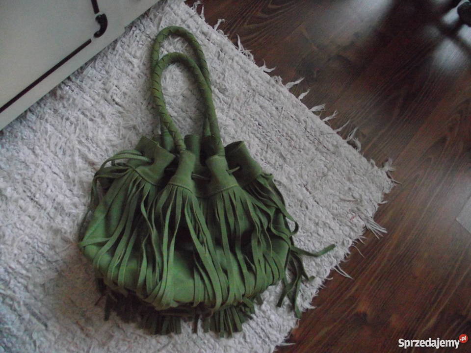 WŁOSKA MARKOWA ZAMSZOWA TOREBKA SAKWA wielkopolskie Piła