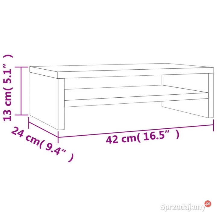Podstawka pod monitor brązowy dąb 42x24x13 sprzedam