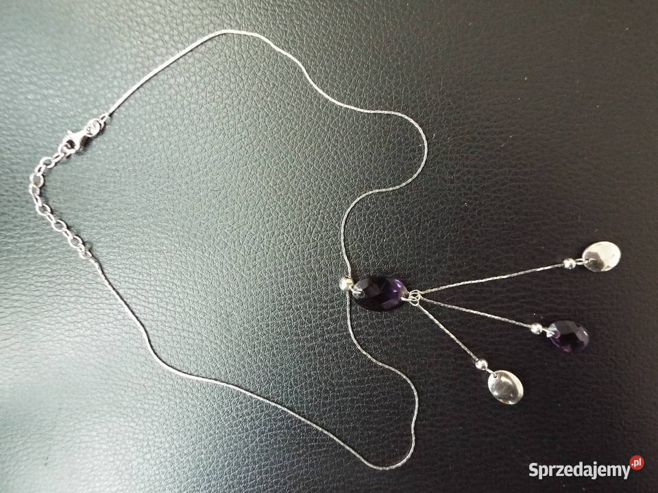 Naszyjnik srebrny z cyrkoniami Będzin