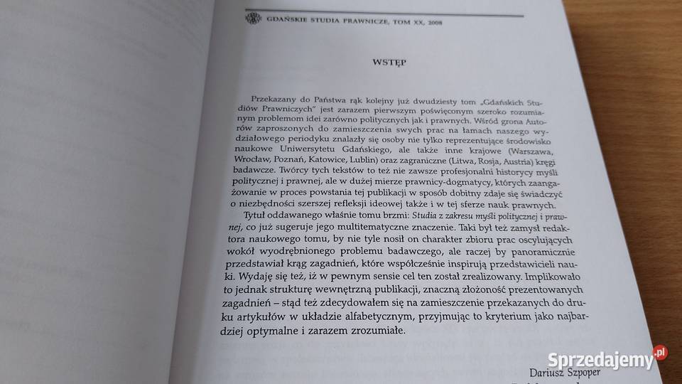 GDAŃSKIE STUDIA PRAWNICZE 20 2009 Studia z pomorskie Gdańsk