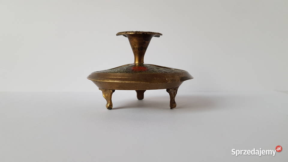 Stara mosiężna popielniczka popielnica świecznik Dąbrowa Górnicza