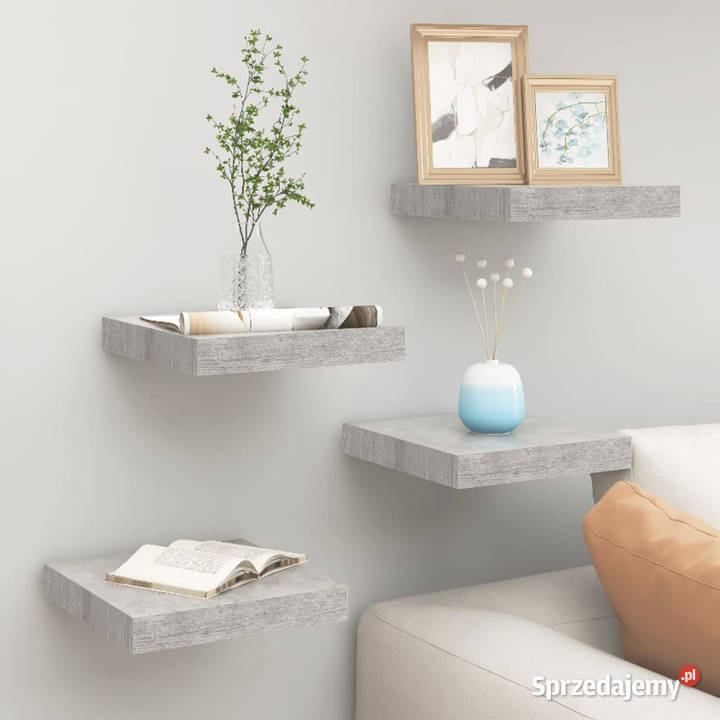 Półki ścienne 4 szarość betonu 23 x 235 x 38 MDF mazowieckie