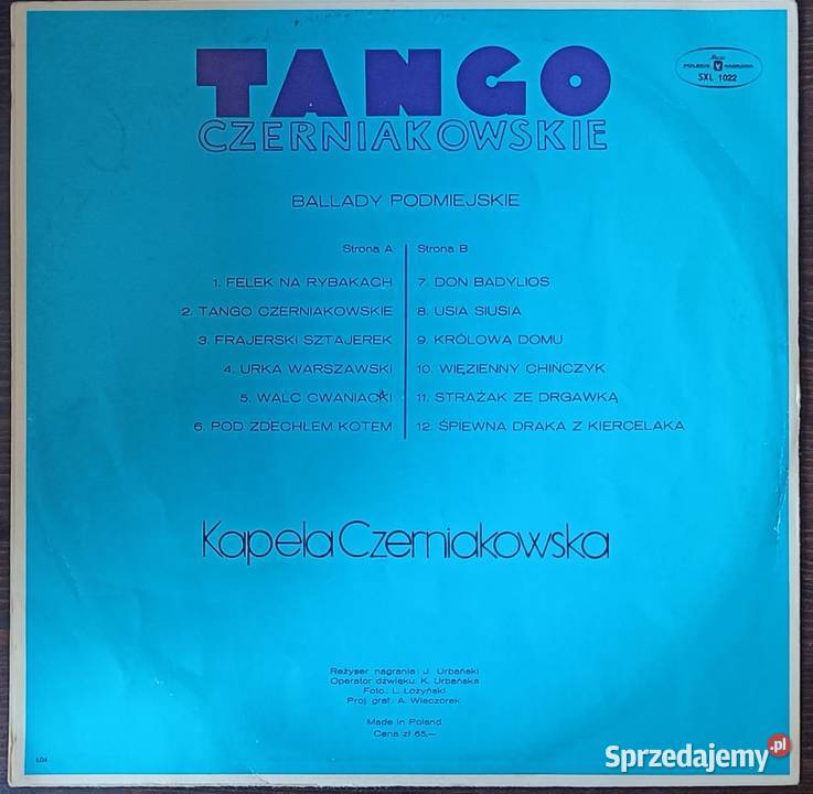 Kapela Czerniakowska Tango Winyl 1976 Brwinów