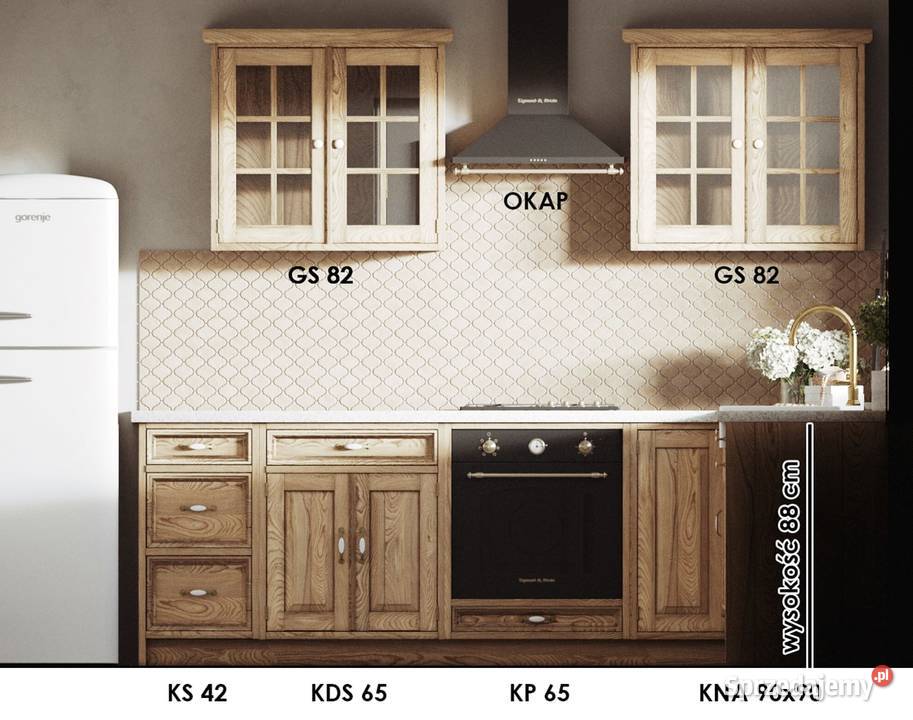 Kuchnia modułowa drewniana rustykalna 57cm Maków Podhalański