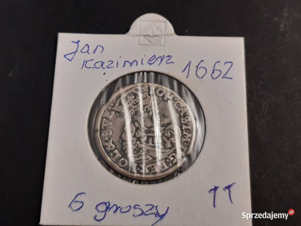 moneta srebrna polska Jana Kazimierza z 1662r