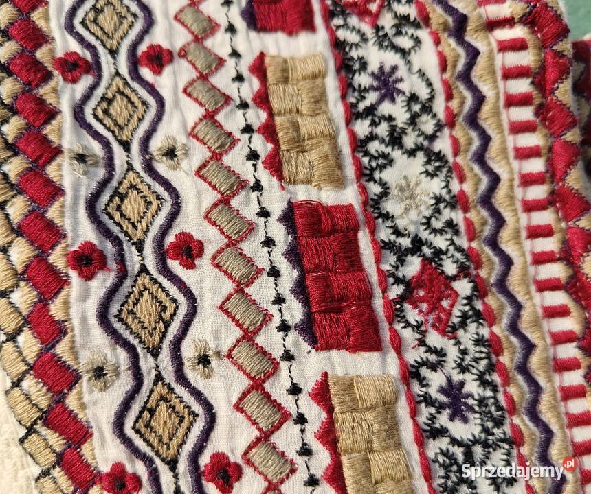 Kurtka marynarka narzutka Mango XL boho bohemian brązowy/beżowy