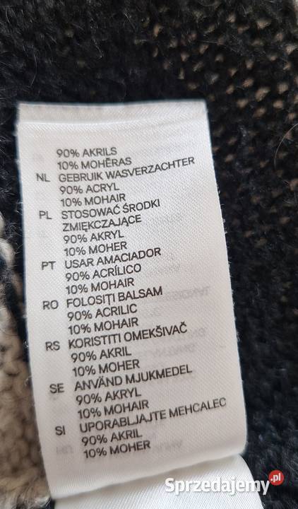 swetr HM basic r 40 L paski biało czarne acryl Swetry i golfy Kraków