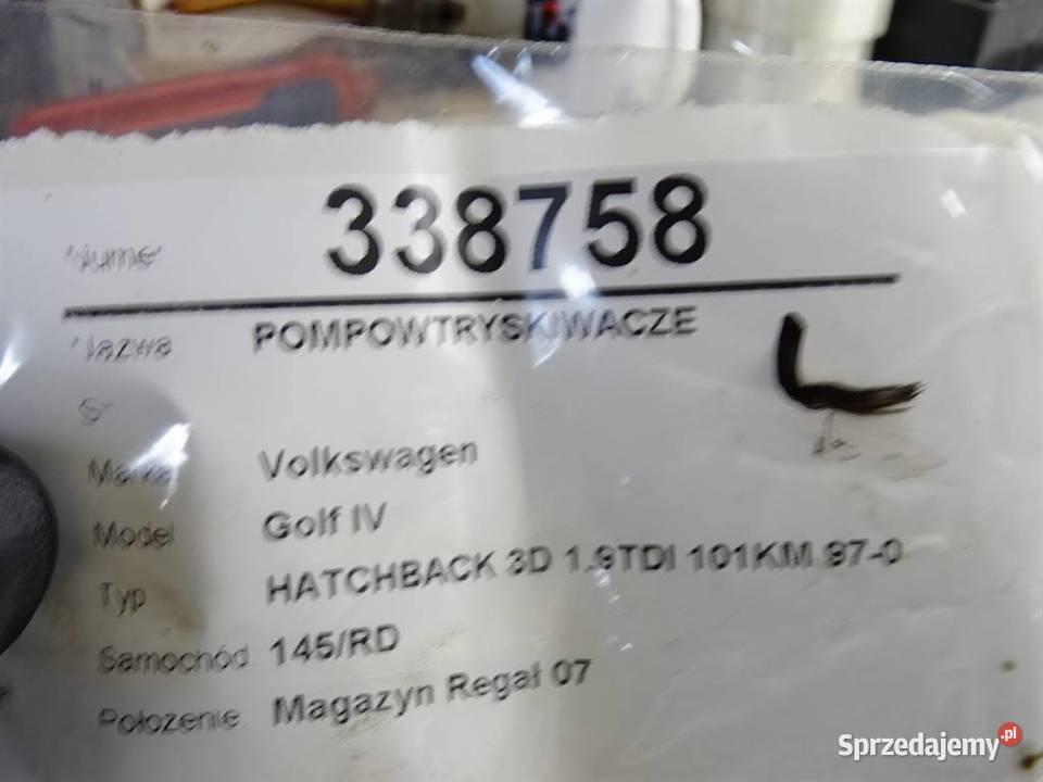 POMPOWTRYSKIWACZE VW GOLF IV 0414720213 19 101 osobowe