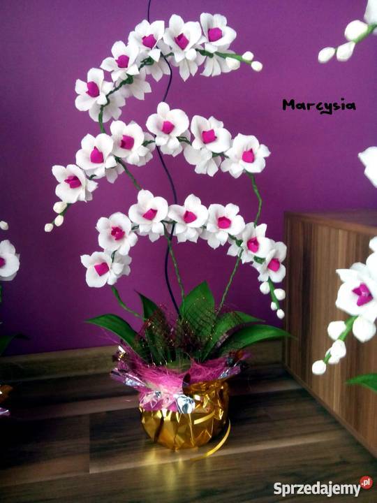 Storczyk z krepiny PREZENT NA DZIEŃ KOBIET Ostrołęka