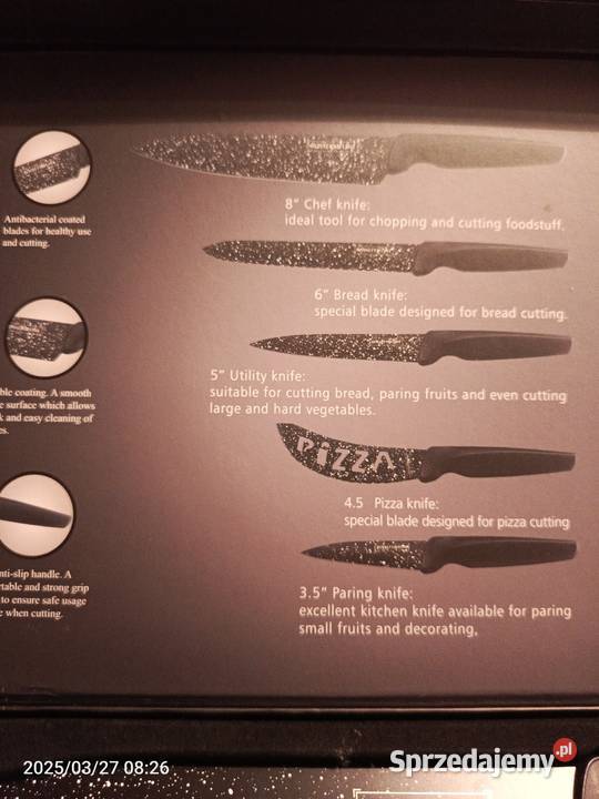 NOŻE ZESTAW PIĘĆ SZTUK FIRMY ROYALTYLINE ZESTAW Tychy