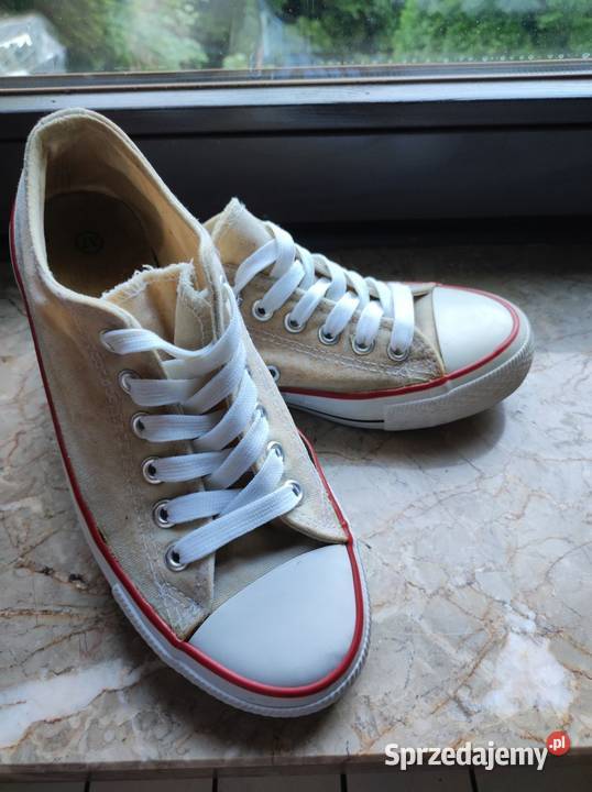 płaskie niskie białe trampki tenisówki lniane Obuwie Kielce sprzedam