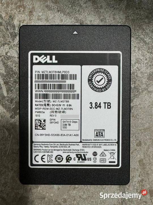 Dysk SSD Samsung PRO PM863a 384TB 3840GB 4TB BOX Tarnów sprzedam
