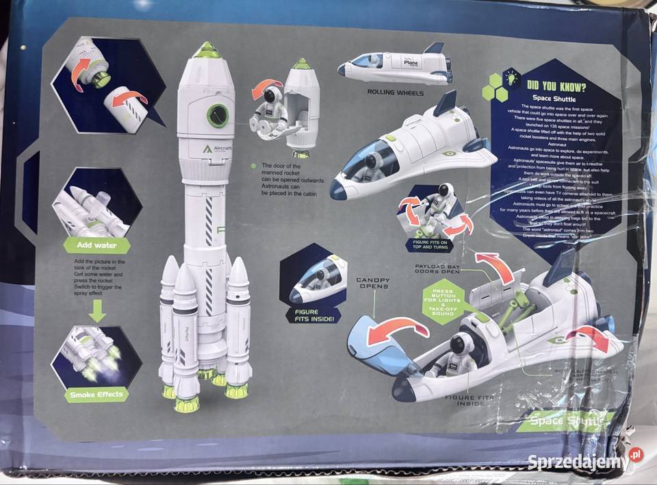 Space set Plane perfect Rakieta kosmiczna Sonda zielony Żary
