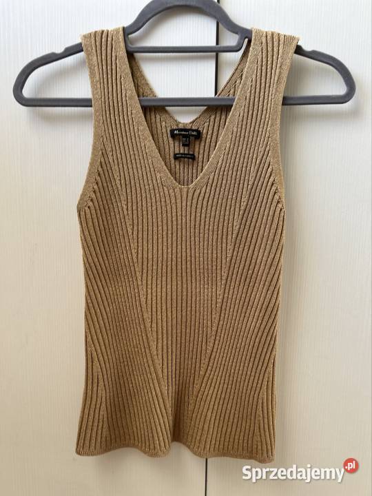 Top Massimo Dutti XS dzianinowy top Massimo żółty/złoty mazowieckie Wyszków