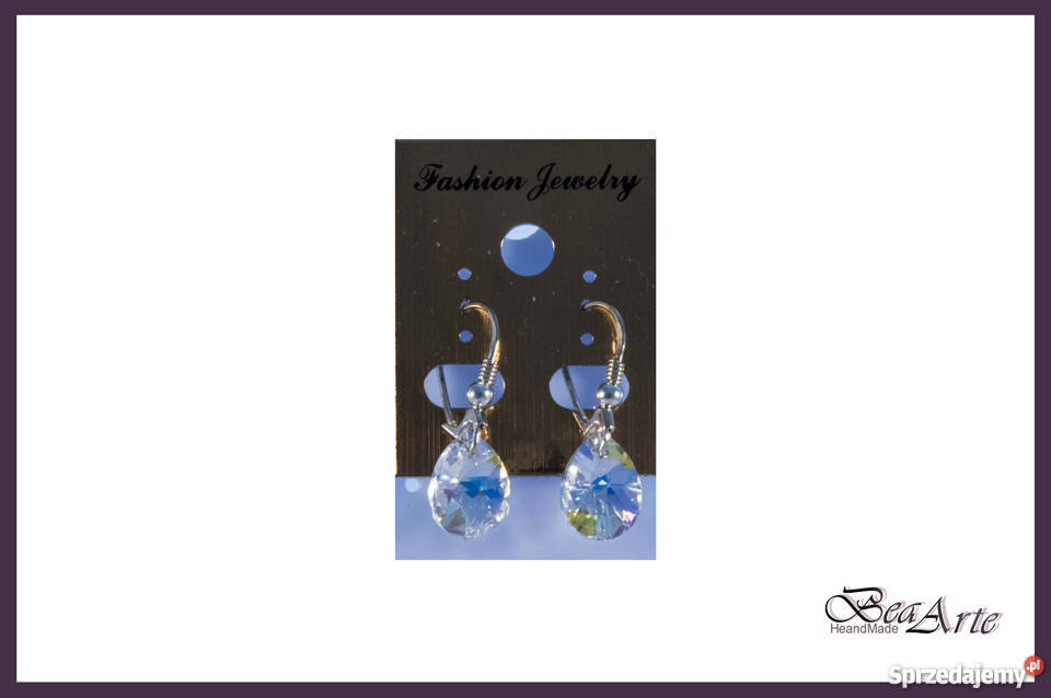 Kolczyki Swarovski migdał srebro WALENTYNKI Kolczyki Łysa Góra sprzedam
