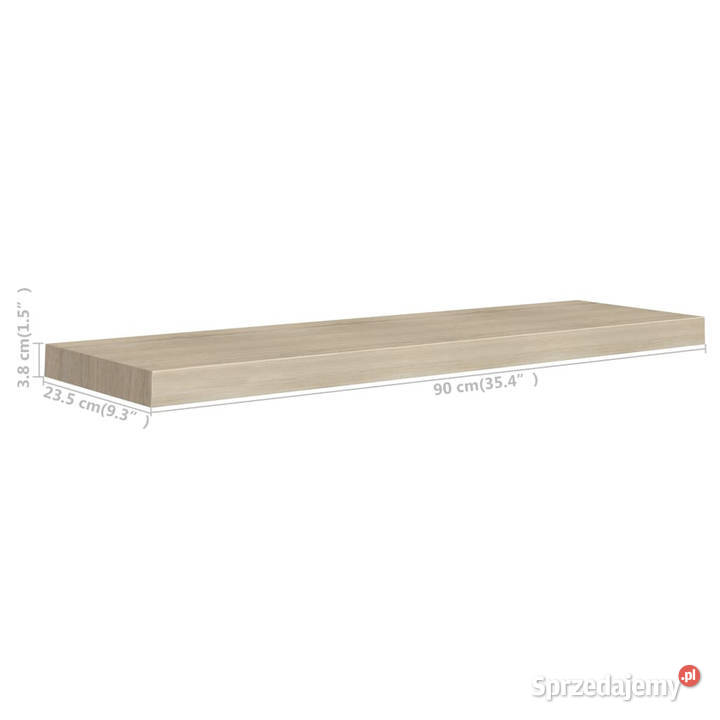 Półki ścienne 2 kolor dębowy 90x235x38 MDF Warszawa