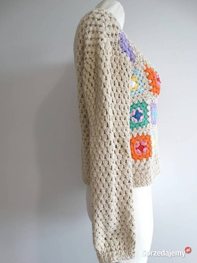 Sweter Kardigan Szydełkowy Handmade Crochet Łomża sprzedam