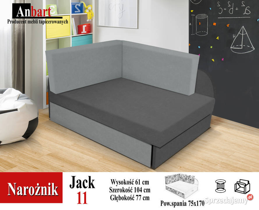 Kolorowa sofa dziecięca rozkładana PRODUCENT