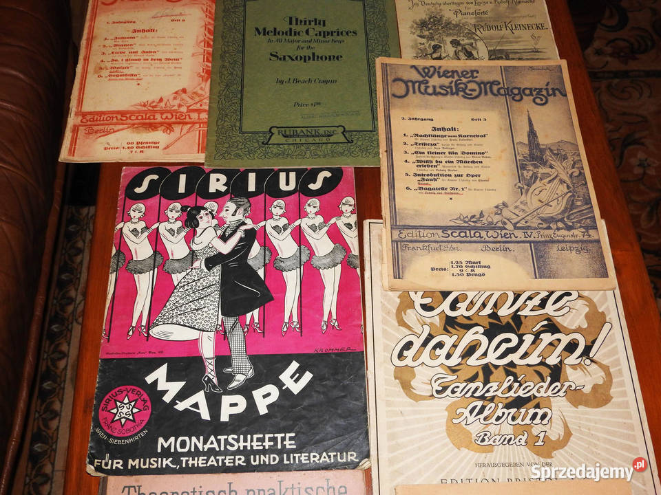Kolekcja magazynów muzycznych nut z XIX XX wieku