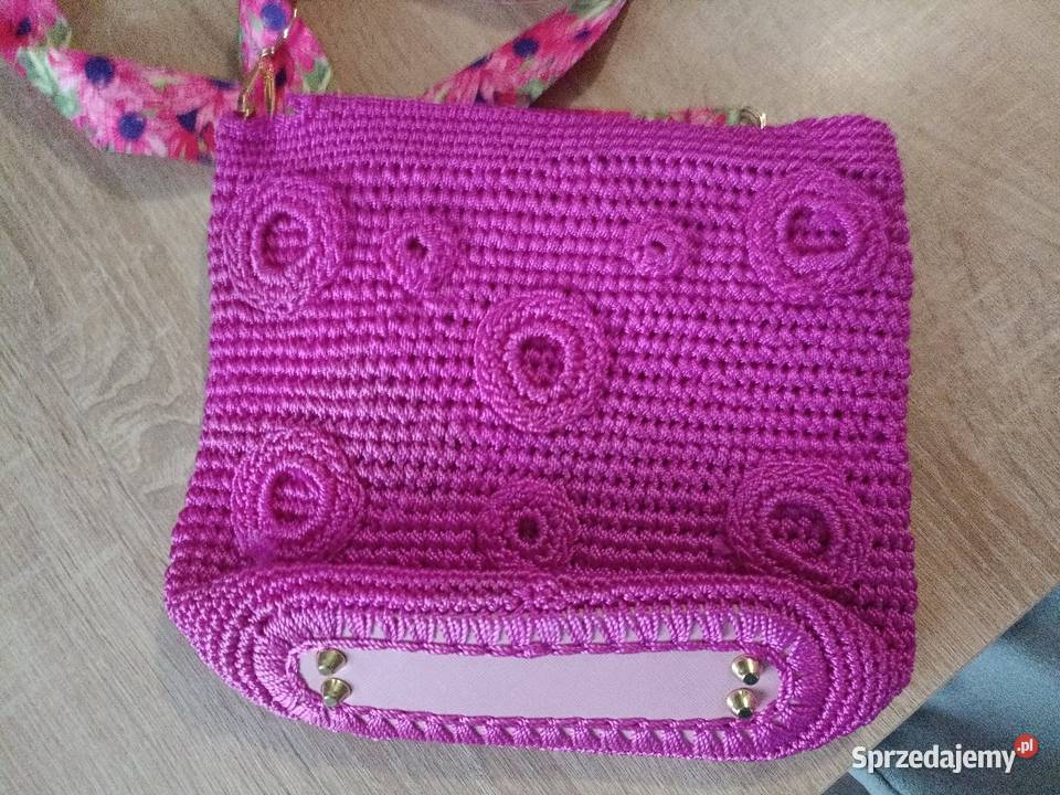 Torebka damska różowa szydełkowana Na ramię  Kwidzyn