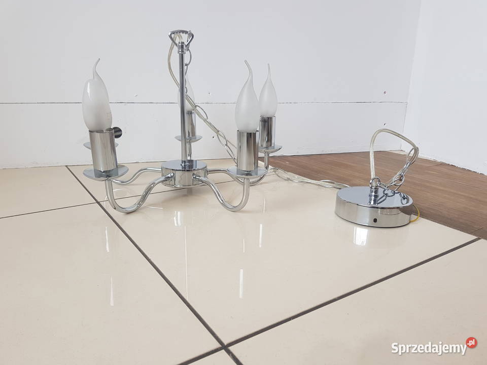 Lampa wisząca klasyczna żyrandol 5xE14 CHROM Warszawa