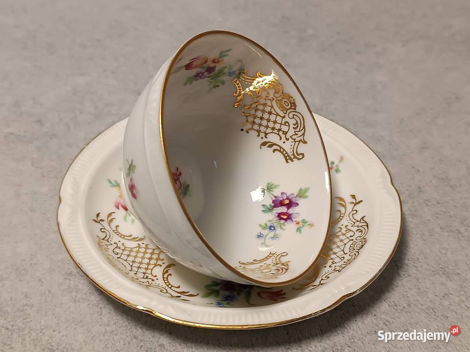 ZEH SCHERZER Kolekcjonerska Filiżanka Duet Porcelana i szkło Zakopane