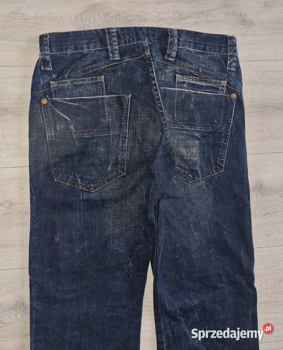 Spodnie chłopiec jeans przecierane granat 164 Spodnie Łódź