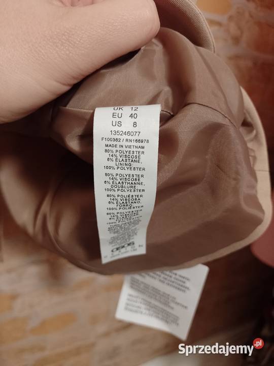 40L ASOS Beżowa kamizelka biznesowa z zapięciem małopolskie Kraków
