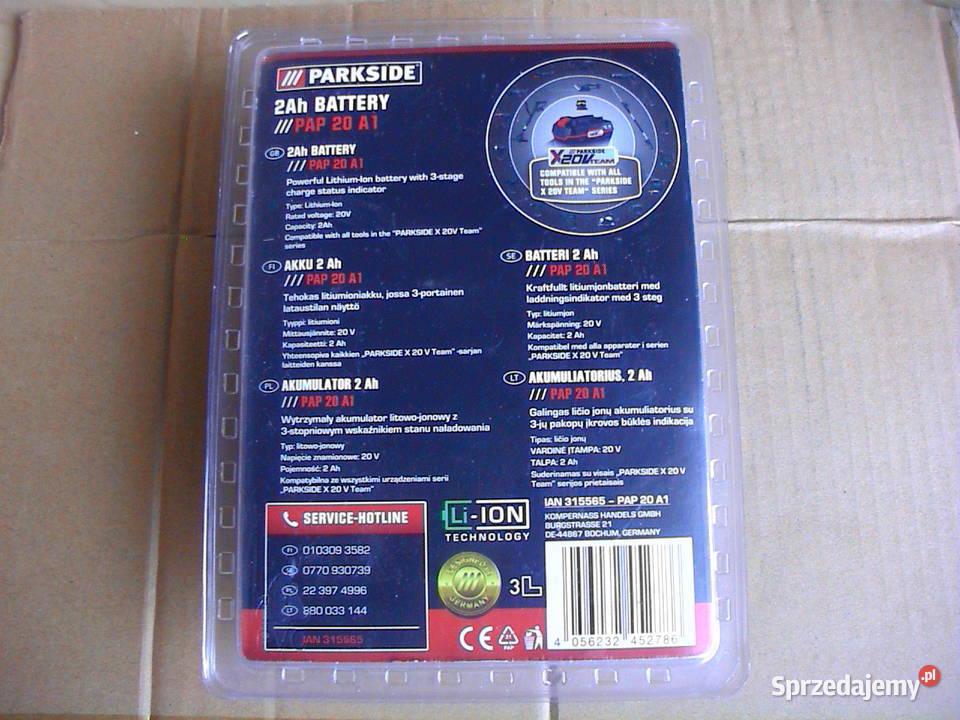 Akumulator Parkside PAP 20 B1 20V 2Ah
