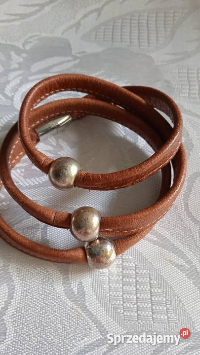 SKÓRZANA BRANSOLETA NA MAGNES Piła