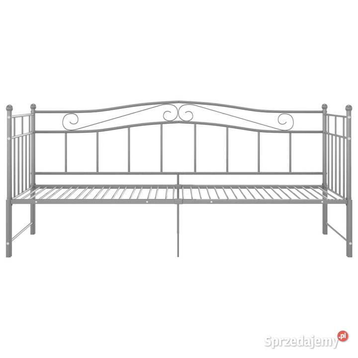 Sofa z wysuwaną ramą łóżka szara metalowa 90x200 Warszawa sprzedam
