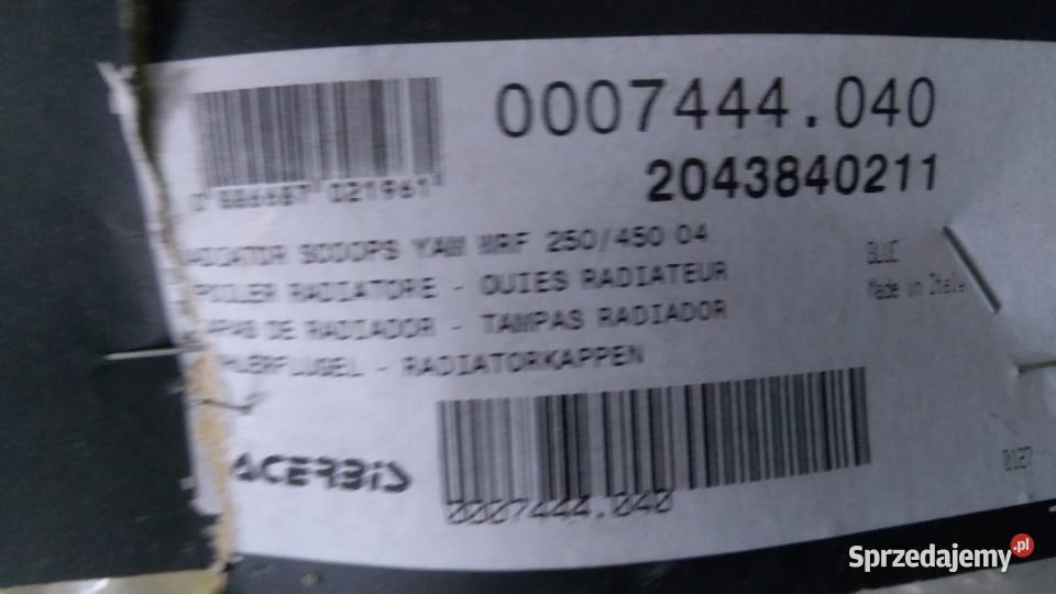 OSŁONA OWIEWKA BOCZEK ACERBIS UFO YAMAHA WR 250 Bielsk Podlaski sprzedam