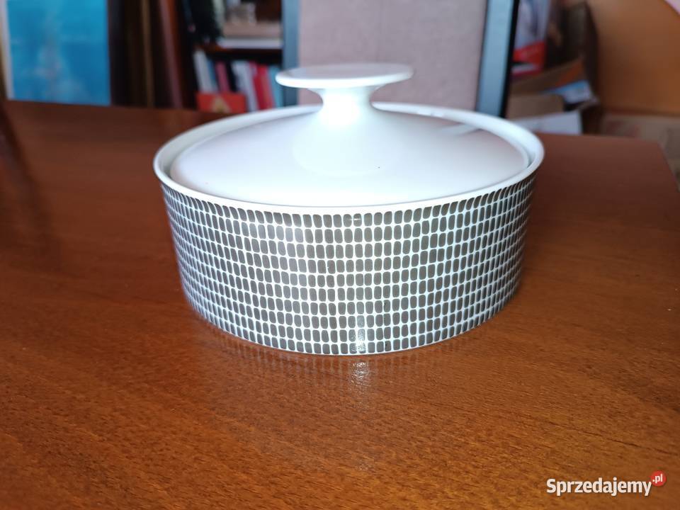 elegancki porcelanowy pojemnik z przykrywką Porcelana i szkło Szczyrk