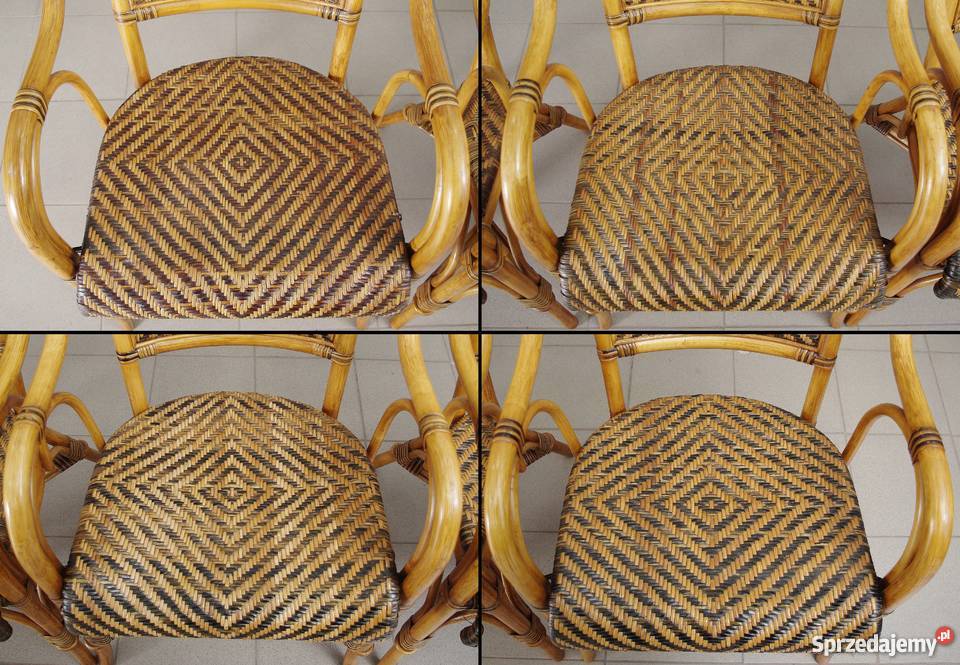 Stół 4 krzesła rattanowe bambusowe komplet 4925