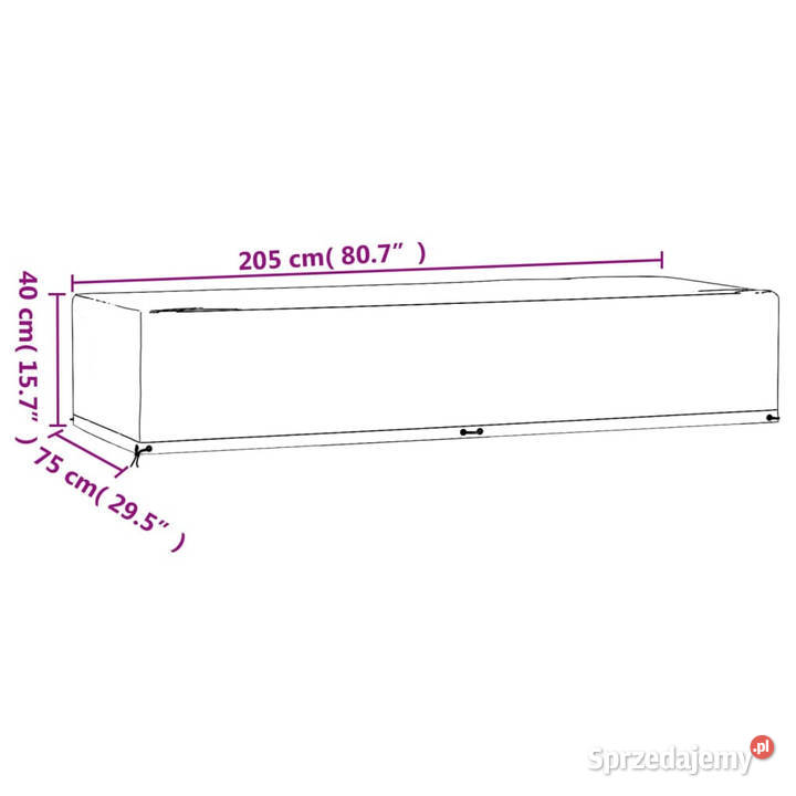 Pokrowce na leżaki 2 12 oczek 205x75x40 PE