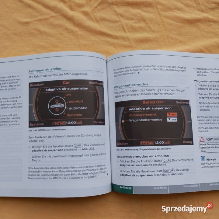 Audi a8 d3 20022005 niemiecka instrukcja obsługi Rok wydania 2004 Złotoryja