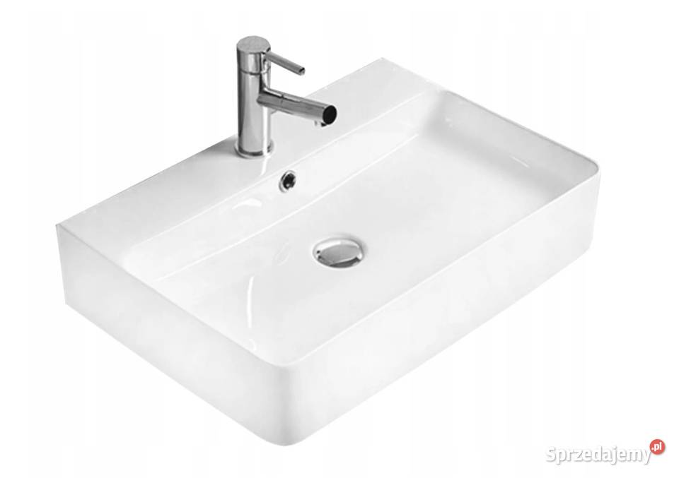 Umywalka nablatowa 60x40 ceramiczna biała biały Akcesoria łazienkowe Choroszcz