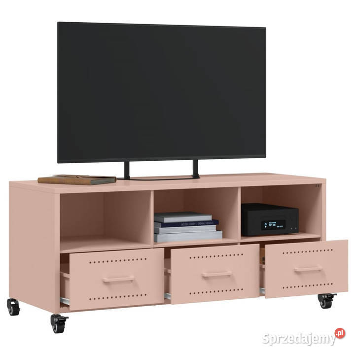 Szafka RTV różowa 1005x39x435 stal WM846693 mazowieckie Warszawa