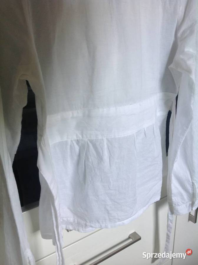 Biała Koszula Wiązana Damska BROADWAY S Bawełna Nowa Sól