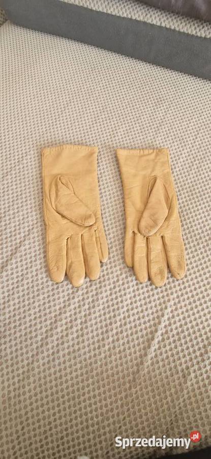 rękawiczki eko skóra beż beżowe SM Pozostałe Kraków