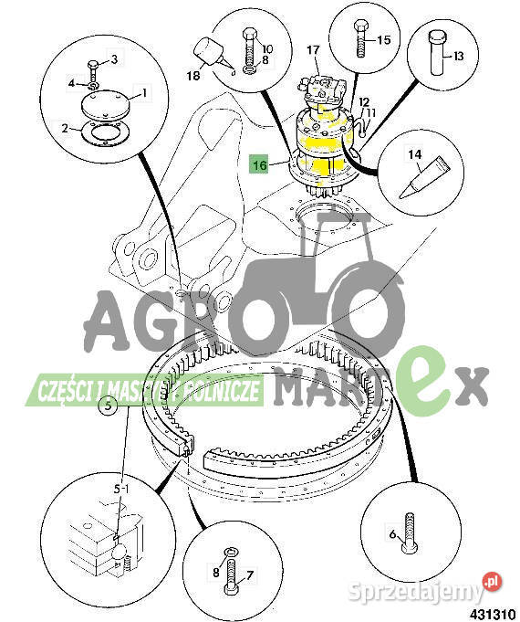 JRC0007 333P1196 SILNIK OBROTU JS JCB Wichrów
